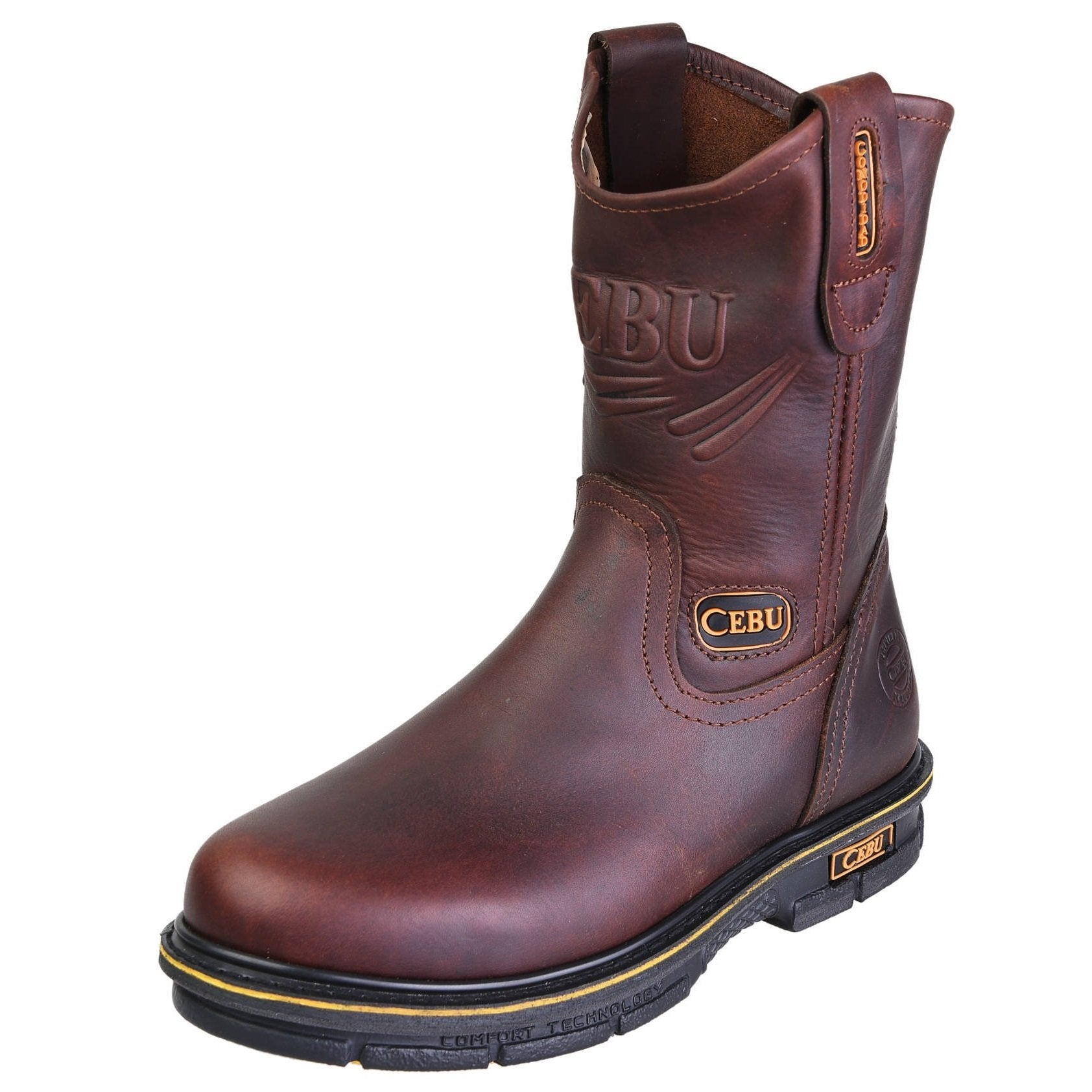 Men s Work Boots Versatile Wellington Pull On 10 inch