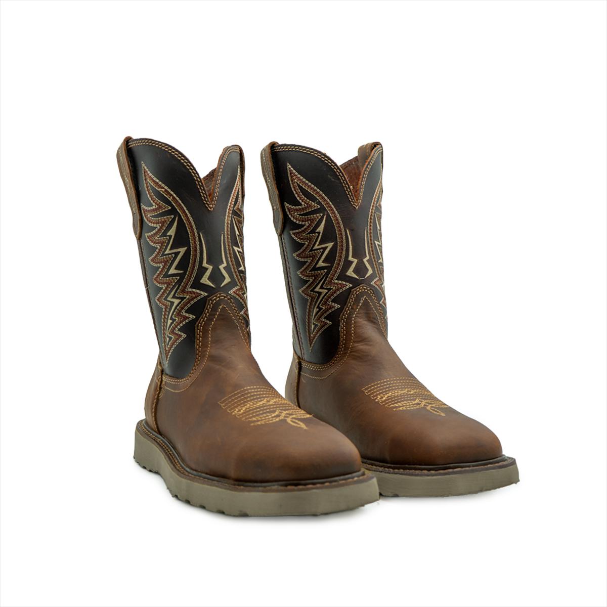 Cowboy style steel toe work boots online
