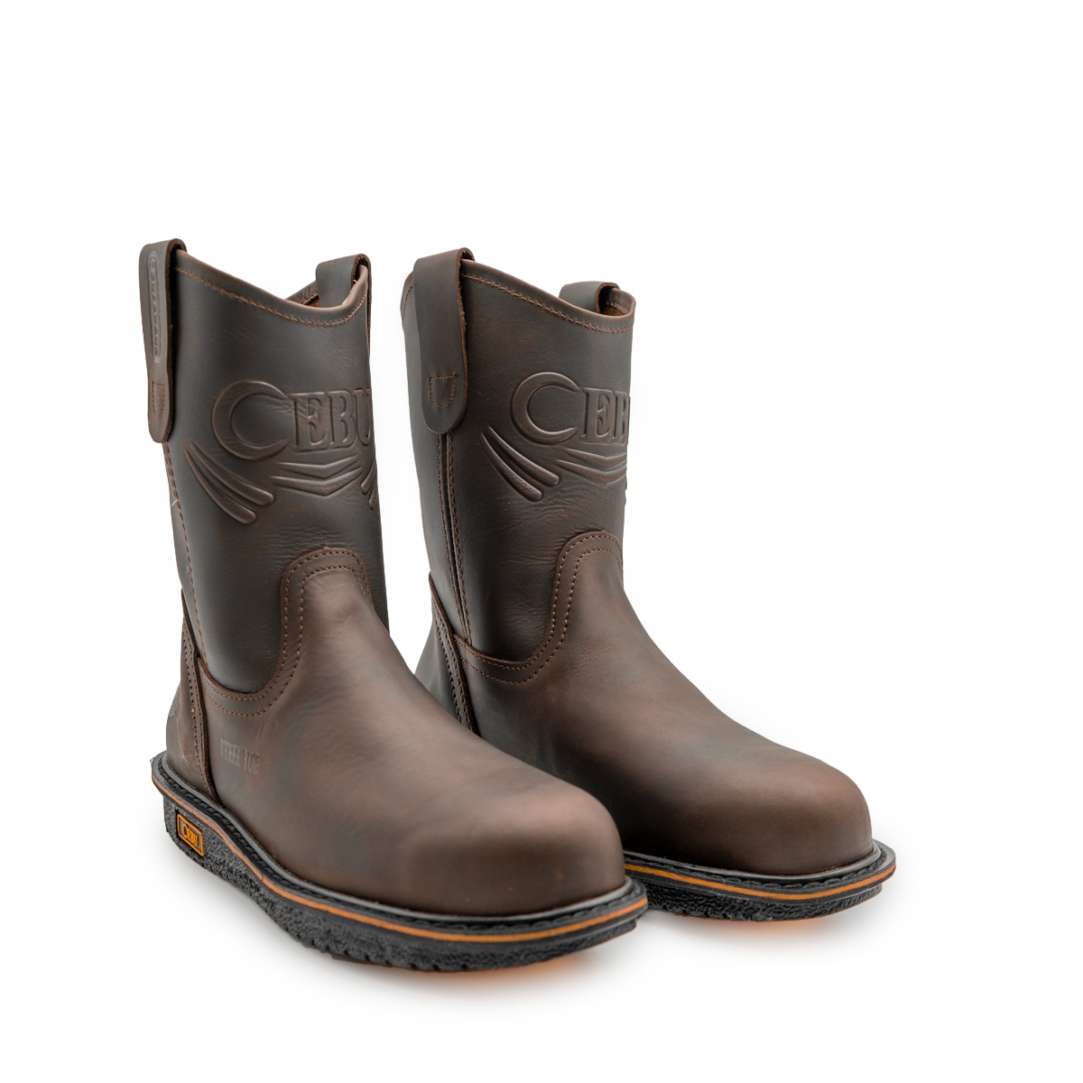 Lightweight Wellington Boot Durable Leather, Brown Shedron