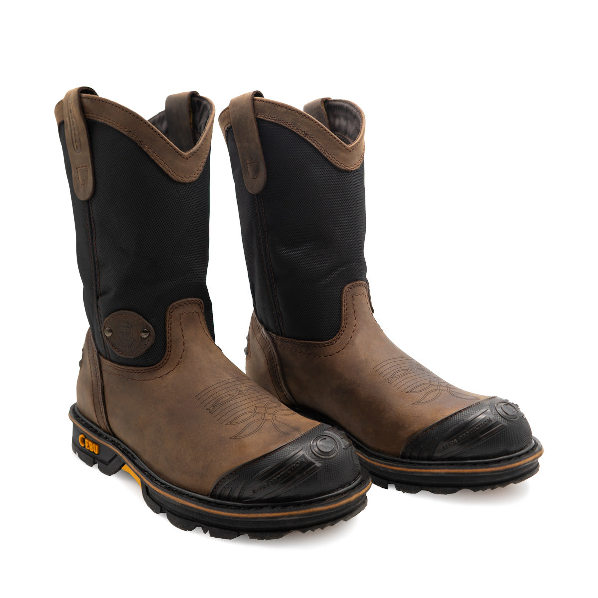 Botas de trabajo sin cordones de 10 "con punta de acero HL200 para hombre