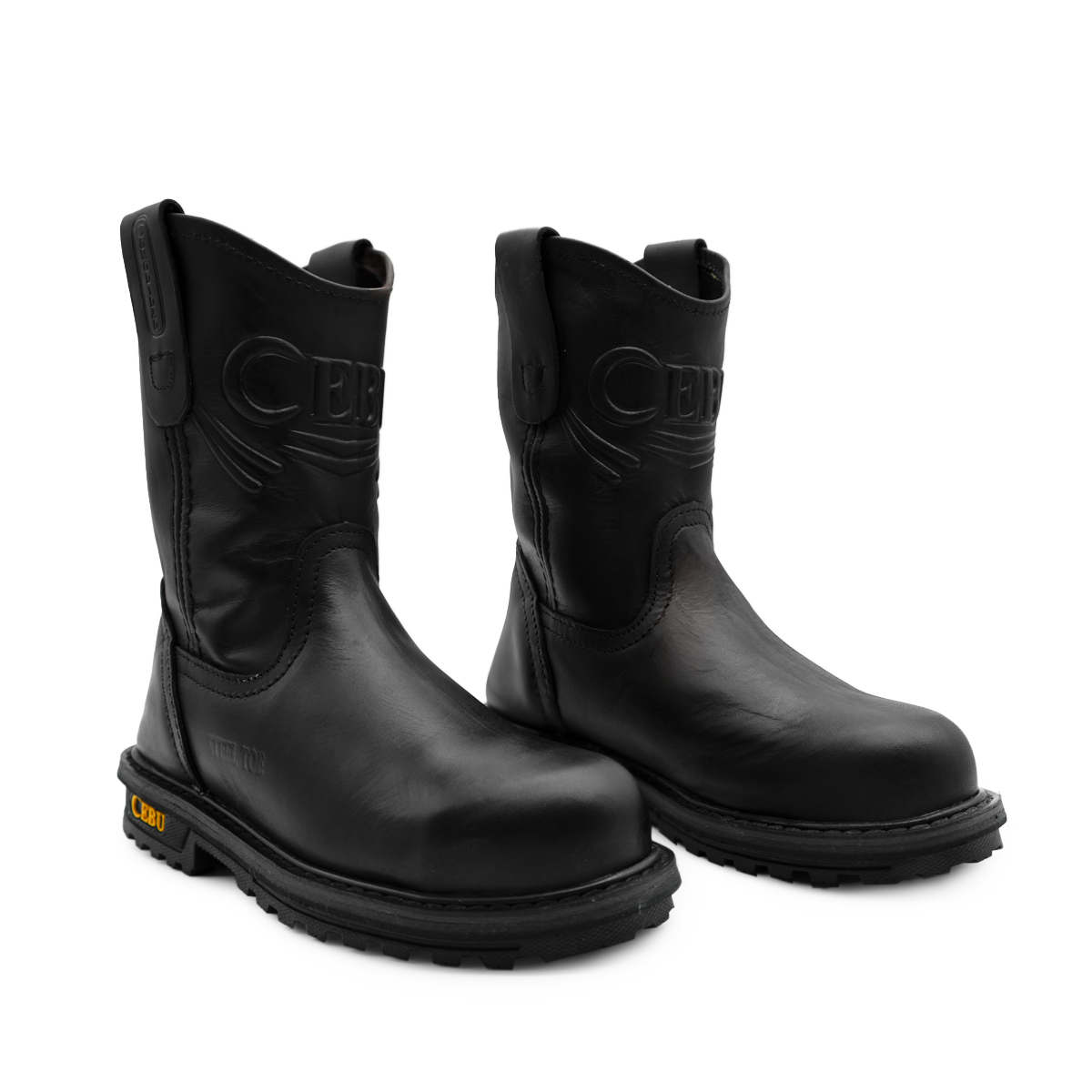 Botas de trabajo sin cordones de 10 "con punta de acero para tractor para hombre