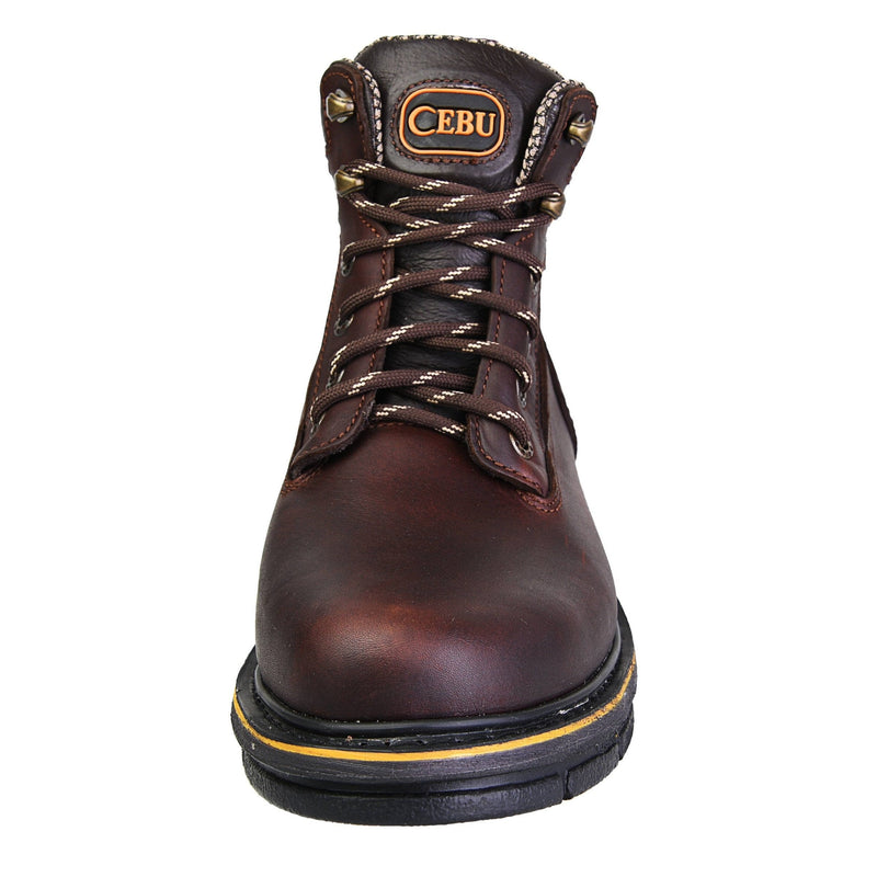 Men's Work Boots - Steel Toe & Versatile - Brown Work Boots - Cebu - 6" Work Boots - Brown 6in Work Boots