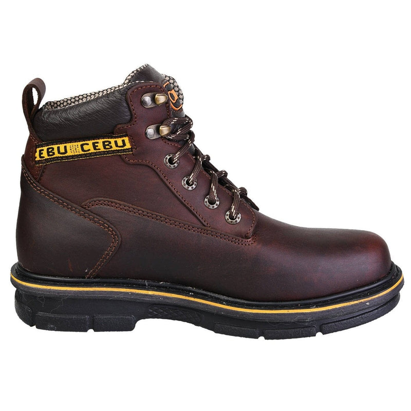 Men's Work Boots - Steel Toe & Versatile - Brown Work Boots - Cebu - 6" Work Boots - Brown 6in Work Boots