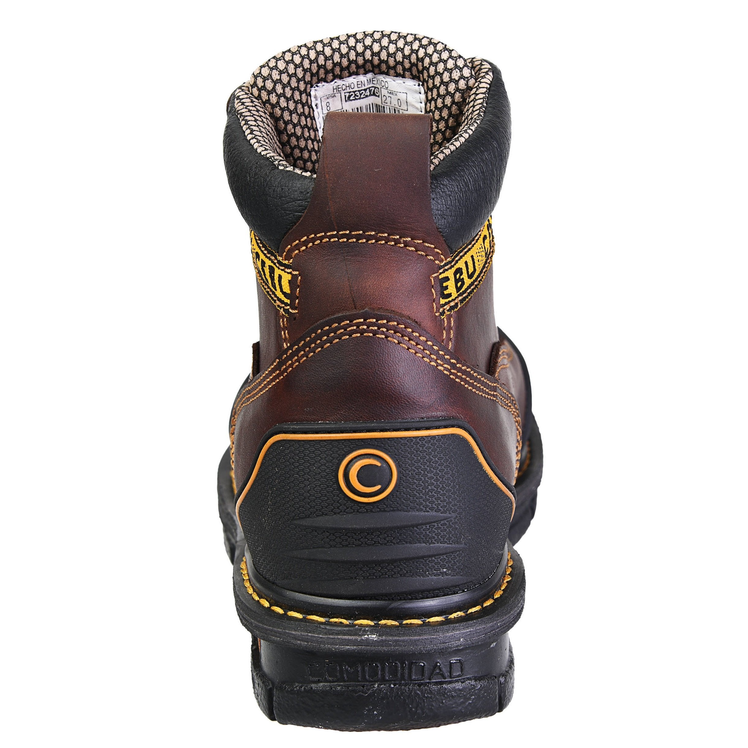 Men's Work Boots - Steel Toe & Rubber Shield - Brown Work Boots - Cebu - 6" Work Boots - Brown 6in Work Boots