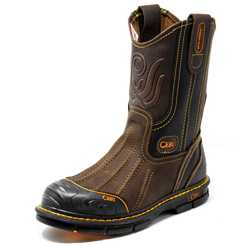 Men's Cebu BrdShark Steel Toe 10" Pull On Work Boots