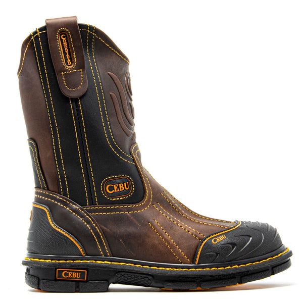 Botas de trabajo sin cordones de 10 "con punta de acero BrdShark para hombre