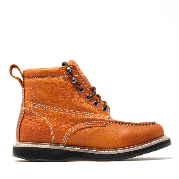 Men's Work Boots - Wedge Sole - Tan Work Boots - Cebu - 6" Work Boots - Tan 6in Work Boots
