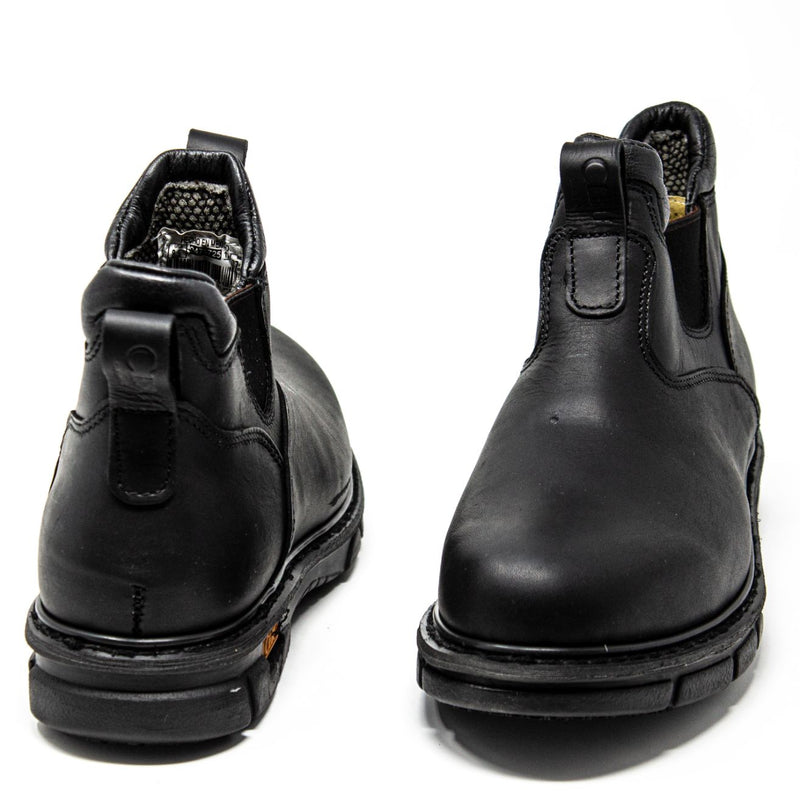 Men's Work Boots - Non Slip - Black Work Boots - Cebu - Slip On Work Boots - Black Ankle Work Boots