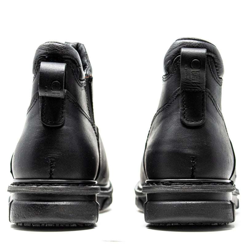 Men's Work Boots - Non Slip - Black Work Boots - Cebu - Slip On Work Boots - Black Ankle Work Boots