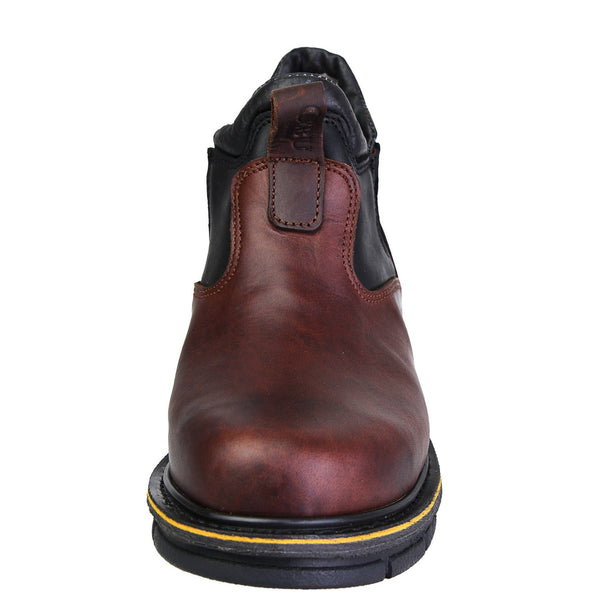 Men's Work Boots - Slip On & Versatile - Brown Work Boots - Cebu - Slip On Work Boots - Brown Ankle Work Boots