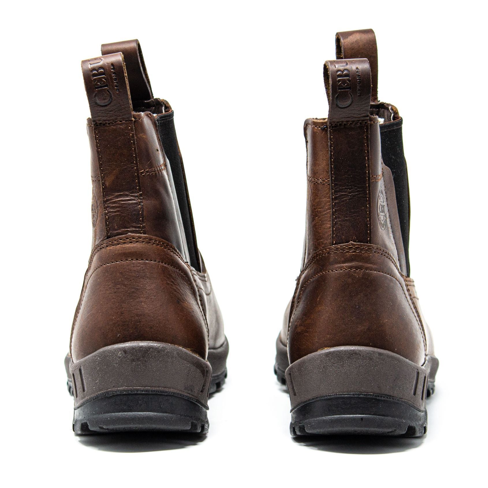 Men's Work Boots - Steel Toe & Lightweight - Brown Work Boots - Cebu - Slip On Work Boots - Brown Ankle Work Boots