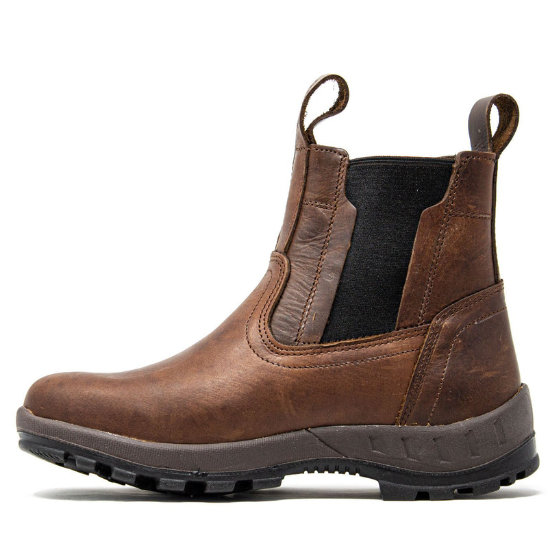 Men's Work Boots - Steel Toe & Lightweight - Brown Work Boots - Cebu - Slip On Work Boots - Brown Ankle Work Boots