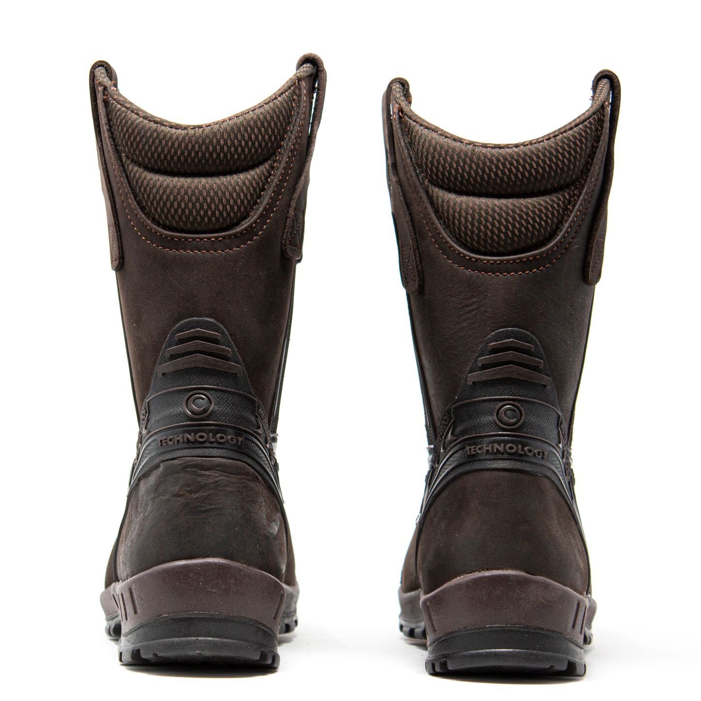 Men's Work Boots - Waterproof & Composite Toe - Brown Work Boots - Cebu - Pull On Work Boots - Brown Wellington Work Boots