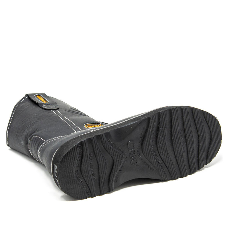 Men's Work Boots - Lightweight & Wedge Sole - Black Work Boots - Cebu - Pull On Work Boots - Negro Wellington Work Boots