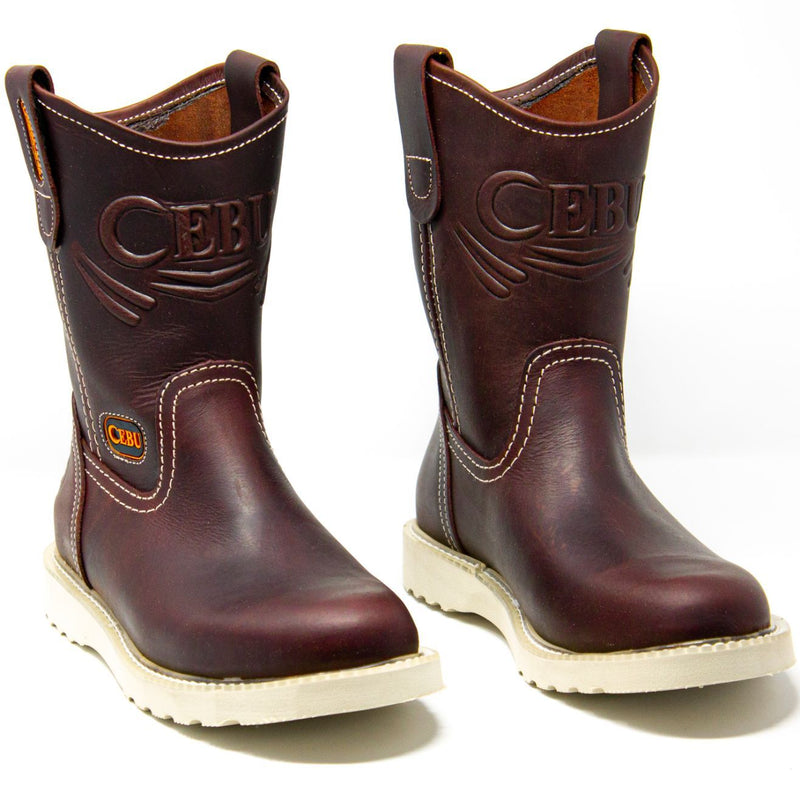 Men's Work Boots - Lightweight & Wedge Sole - Shedron Work Boots - Cebu - Pull On Work Boots - Shedron Wellington Work Boots