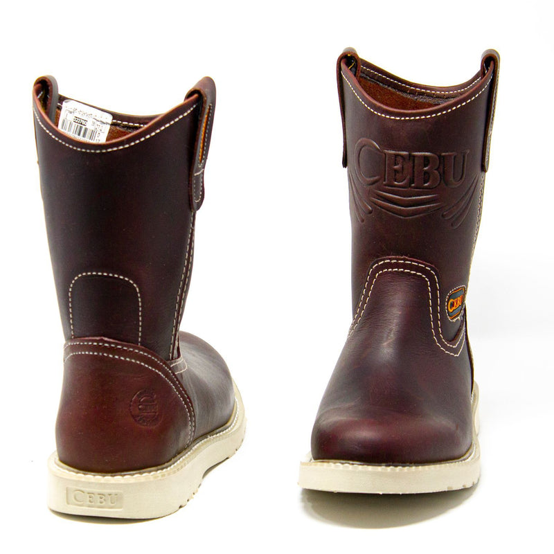 Men's Work Boots - Lightweight & Wedge Sole - Shedron Work Boots - Cebu - Pull On Work Boots - Shedron Wellington Work Boots