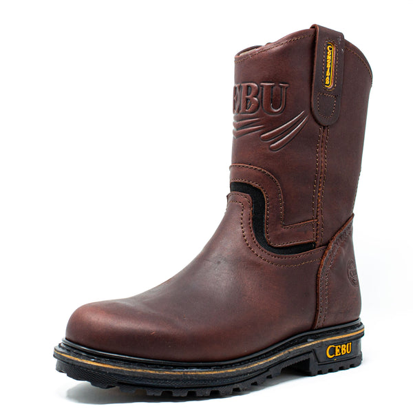 Men's Work Boots - Elastic & Heavy Duty - Shedron Work Boots - Cebu - Pull On Work Boots - Shedron Wellington Work Boots