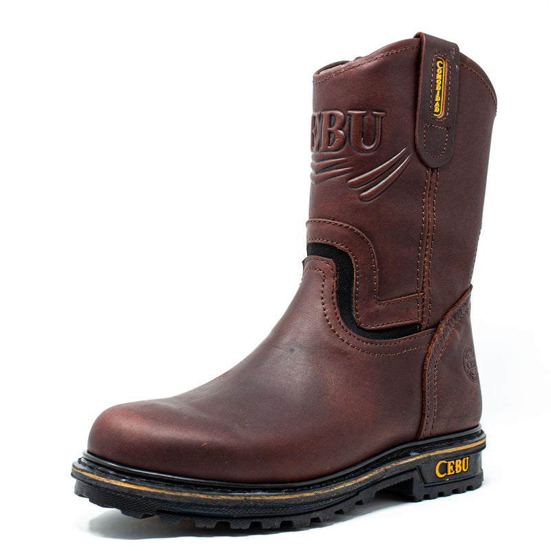 Men's Work Boots - Elastic & Heavy Duty - Shedron Work Boots - Cebu - Pull On Work Boots - Shedron Wellington Work Boots