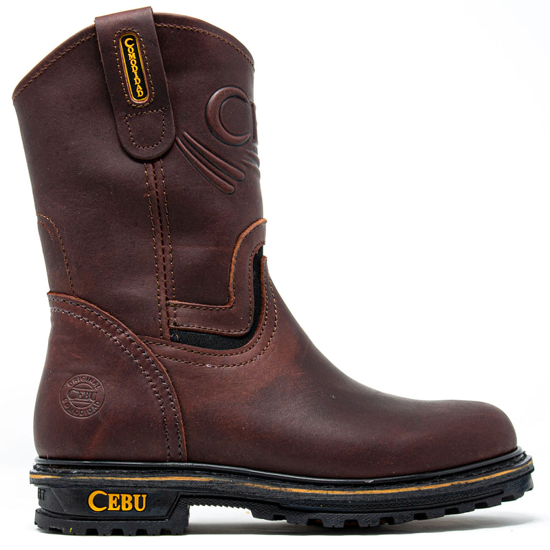 Men's Work Boots - Elastic & Heavy Duty - Shedron Work Boots - Cebu - Pull On Work Boots - Shedron Wellington Work Boots