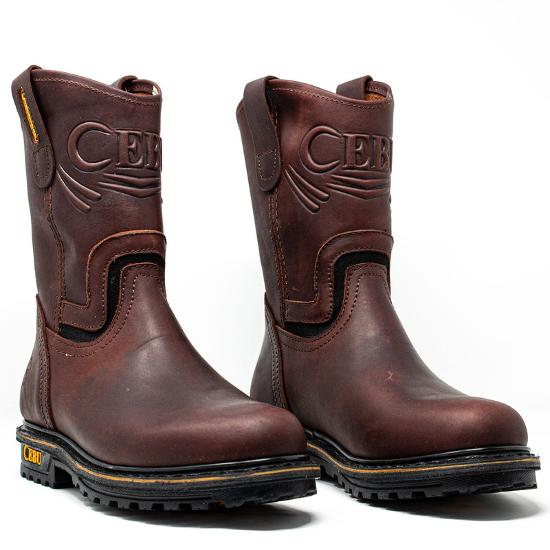 Men's Work Boots - Elastic & Heavy Duty - Shedron Work Boots - Cebu - Pull On Work Boots - Shedron Wellington Work Boots