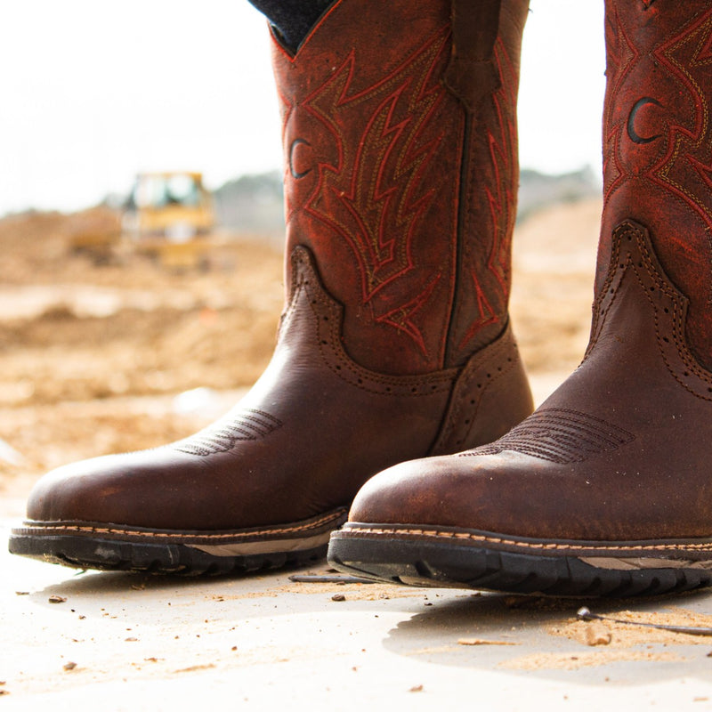 Botas de trabajo sin cordones de 10 "con punta de acero Tonka para hombre