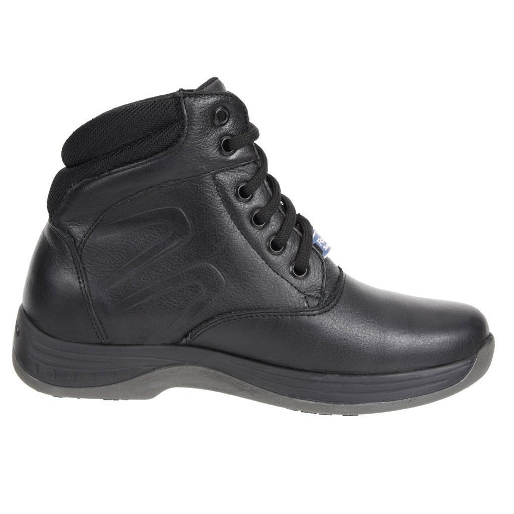 Woman black work boots best sale