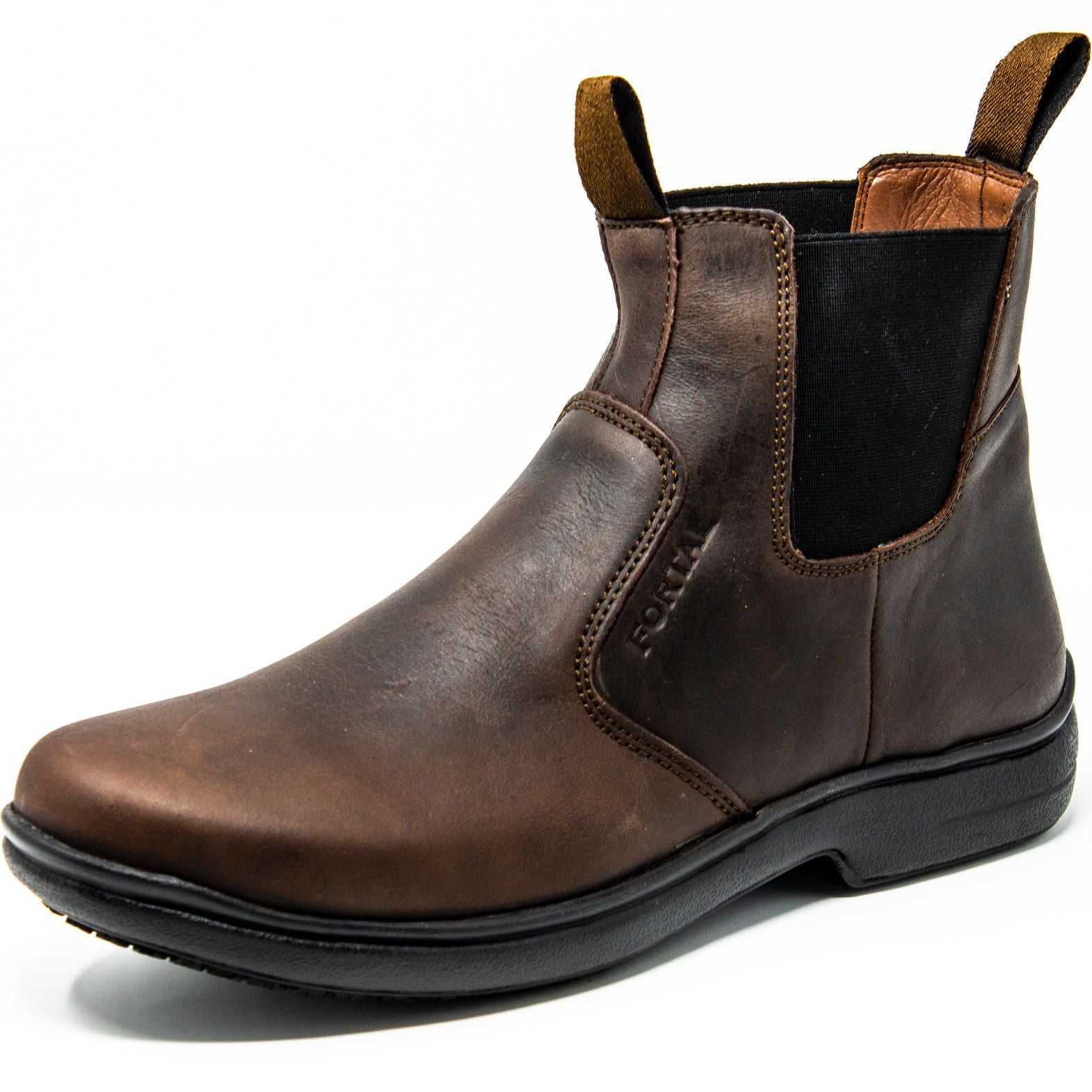 Men's Work Boots - Non Slip - Brown Work Boots - Fortal - Slip On Work Boots - Brown Ankle Work Boots