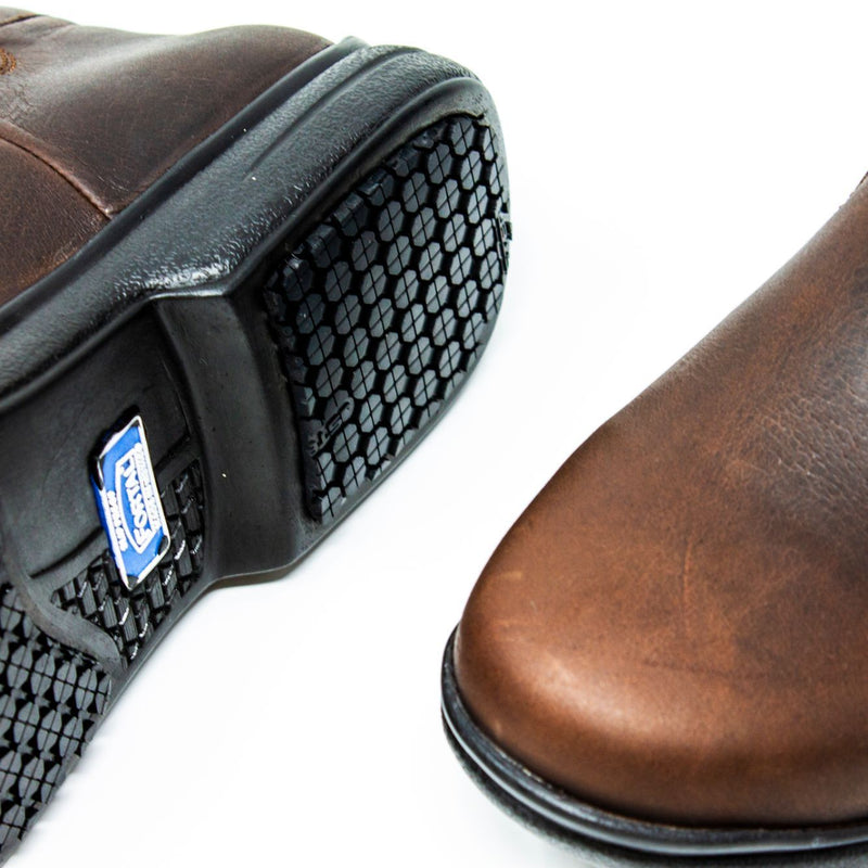 Men's Work Boots - Non Slip - Brown Work Boots - Fortal - Slip On Work Boots - Brown Ankle Work Boots