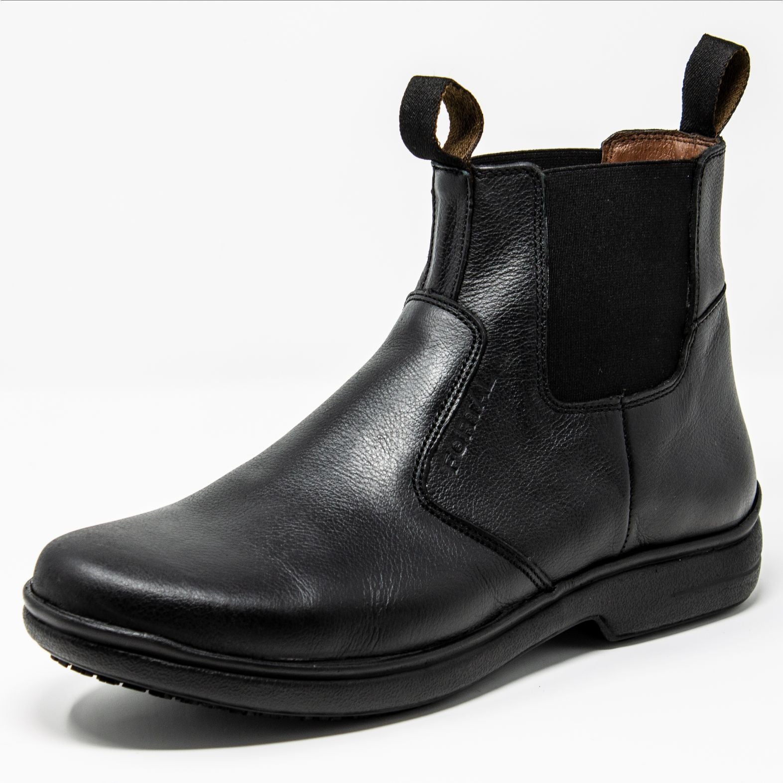 Black leather non slip boots new arrivals