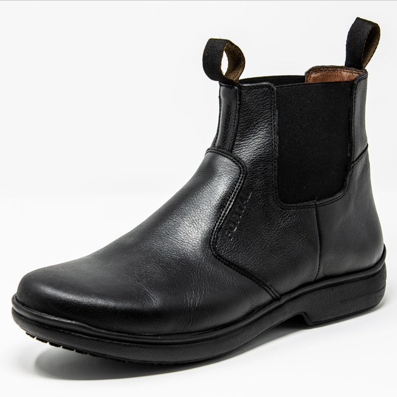 Men's Work Boots - Non Slip - Black Work Boots - Fortal - Slip On Work Boots - Black Ankle Work Boots