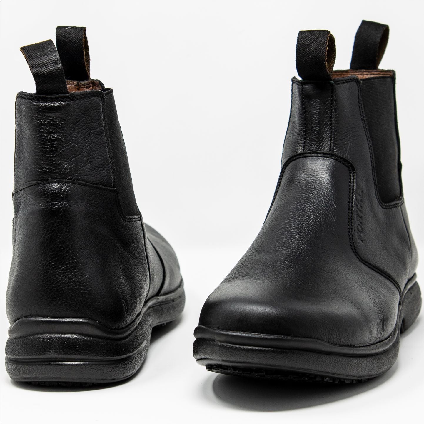 Men's Work Boots - Non Slip - Black Work Boots - Fortal - Slip On Work Boots - Black Ankle Work Boots