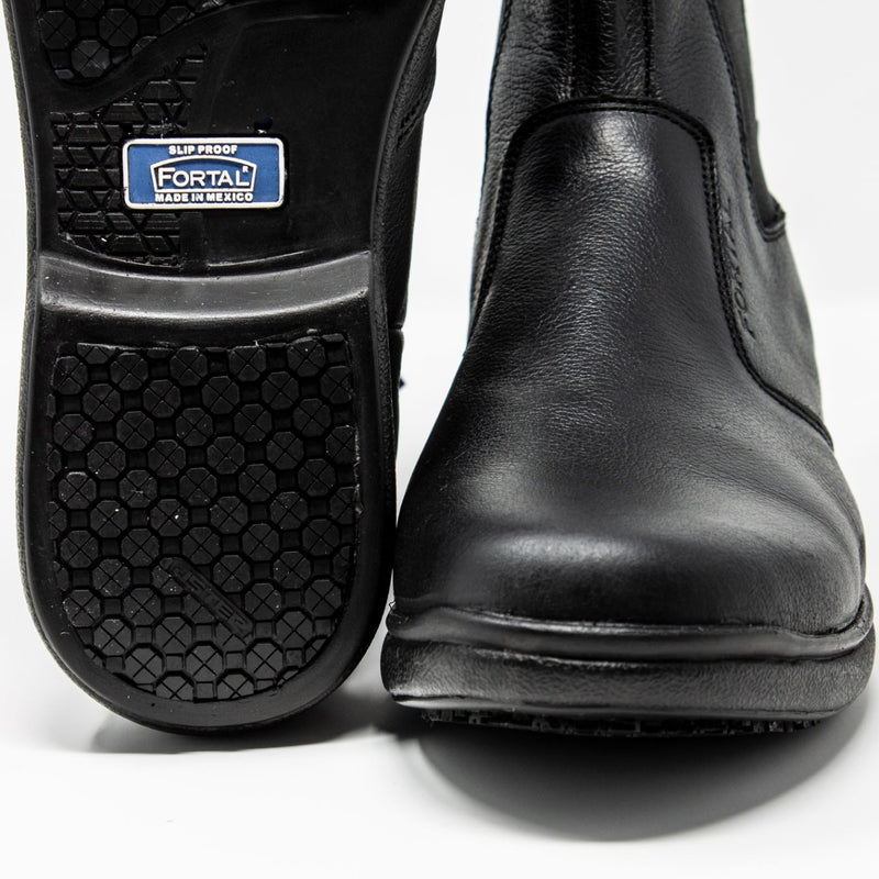 Men's Work Boots - Non Slip - Black Work Boots - Fortal - Slip On Work Boots - Black Ankle Work Boots
