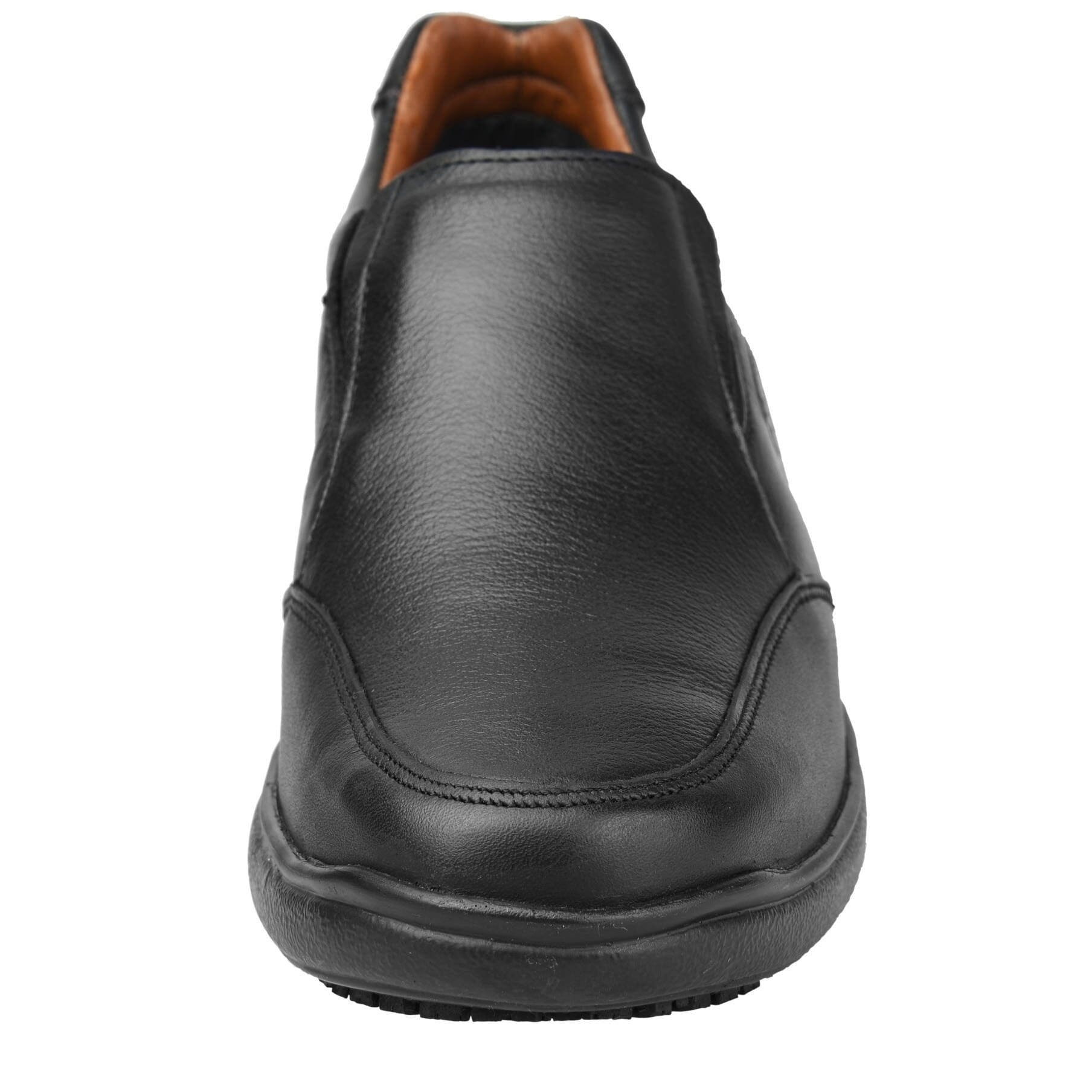 Mens leather slip on work shoes hotsell