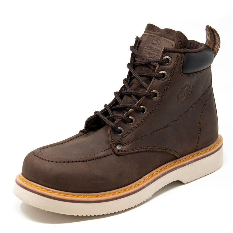 Men's Work Boots - Wedge Sole & Lightweight - Brown Work Boots - Labrador - 6" Work Boots - NBK Brown 6in Work Boots