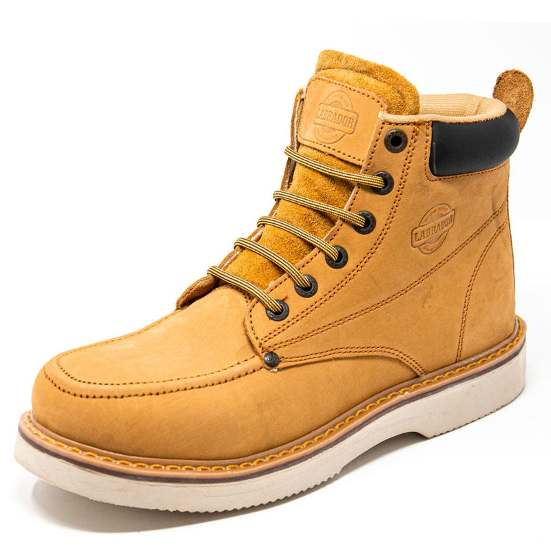 Men's Work Boots - Wedge Sole & Lightweight - Tan Work Boots - Labrador - 6" Work Boots - Honey 6in Work Boots