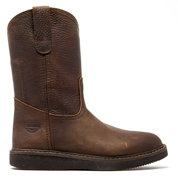 Men's Work Boots - Lightweight & Wedge Sole - Brown Work Boots - Labrador - Pull On Work Boots - Brown Wellington Work Boots