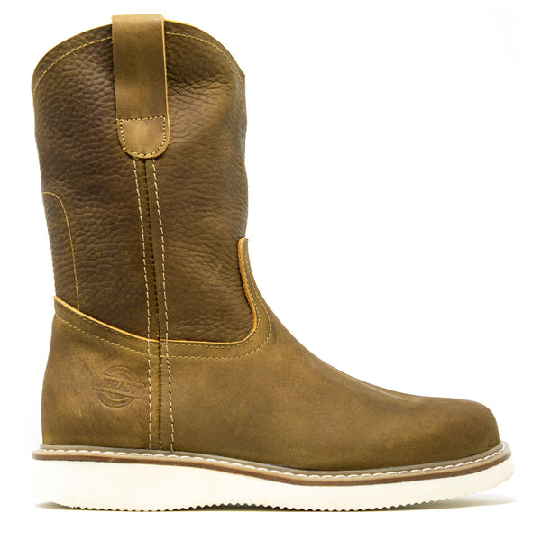 Men's Work Boots - Lightweight & Wedge Sole - Tan Work Boots - Labrador - Pull On Work Boots - Tan Wellington Work Boots
