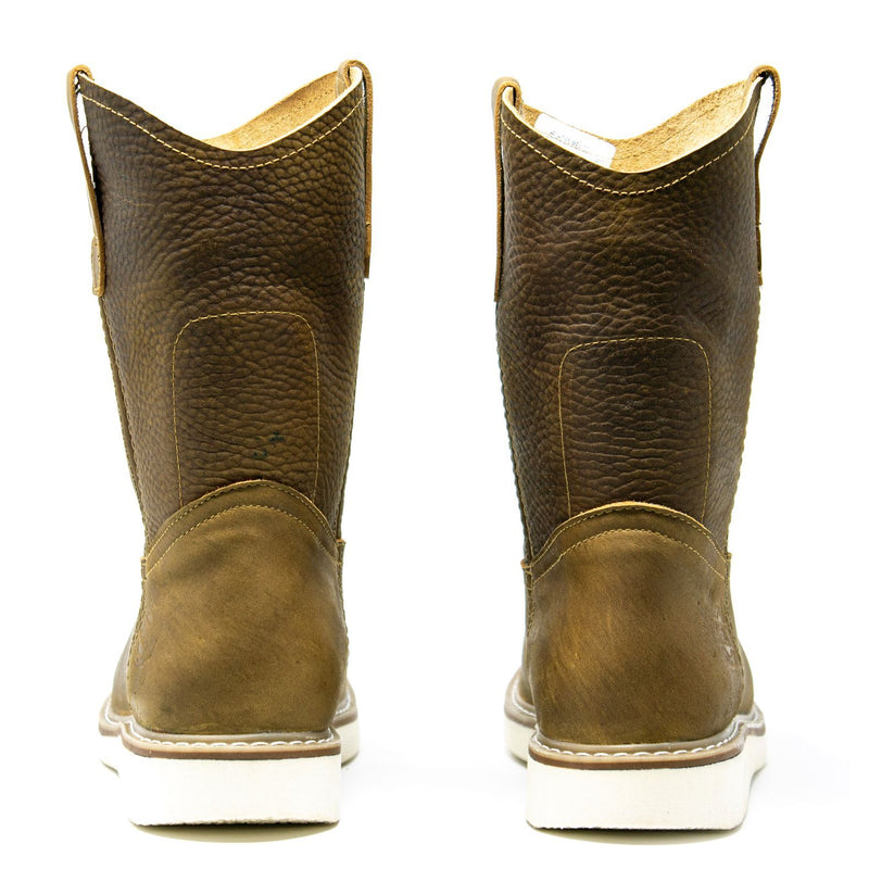 Men's Work Boots - Lightweight & Wedge Sole - Tan Work Boots - Labrador - Pull On Work Boots - Tan Wellington Work Boots