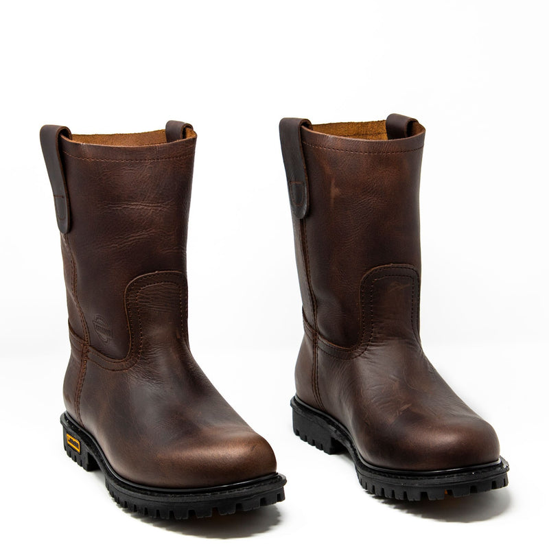 Men's Work Boots - Heavy Duty - Brown Work Boots - Labrador - Pull On Work Boots - Chocolate Wellington Work Boots