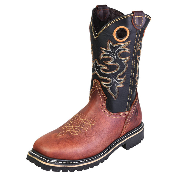 Men's Work Boots - Steel Toe - Shedron Work Boots - Pradera - Pull On Work Boots - Shedron Wellington Work Boots