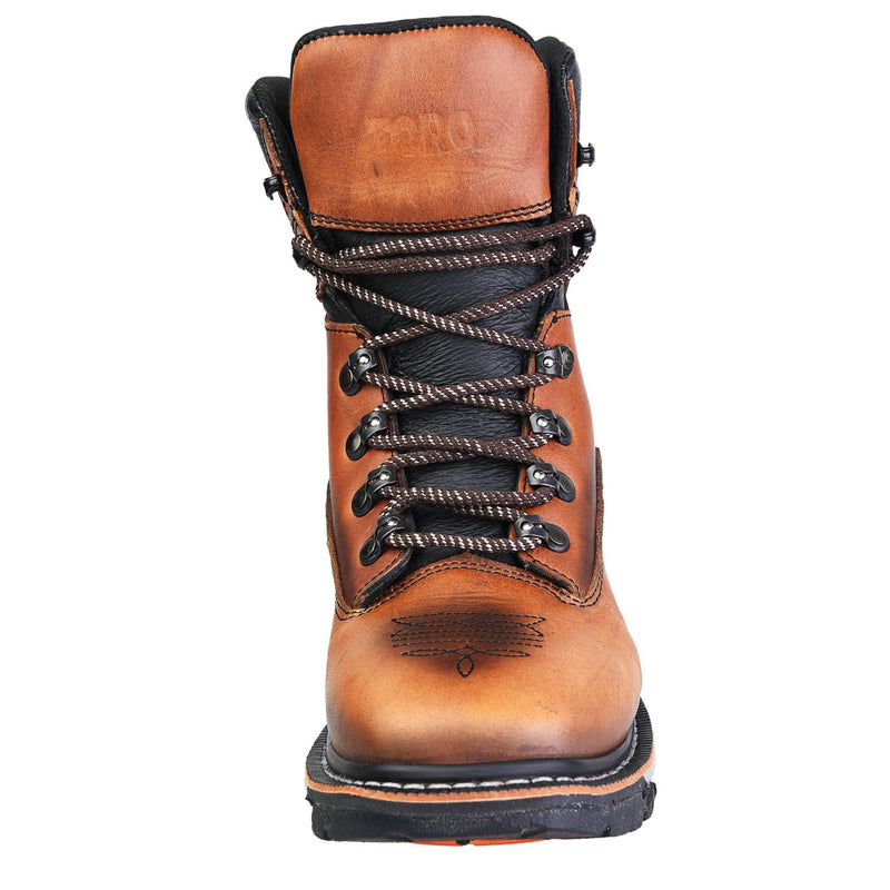 Men's Work Boots - Steel Toe & 3-Layer Sole - Tan Work Boots - Toro Bravo - 8" Work Boots - Tan 8in Work Boots