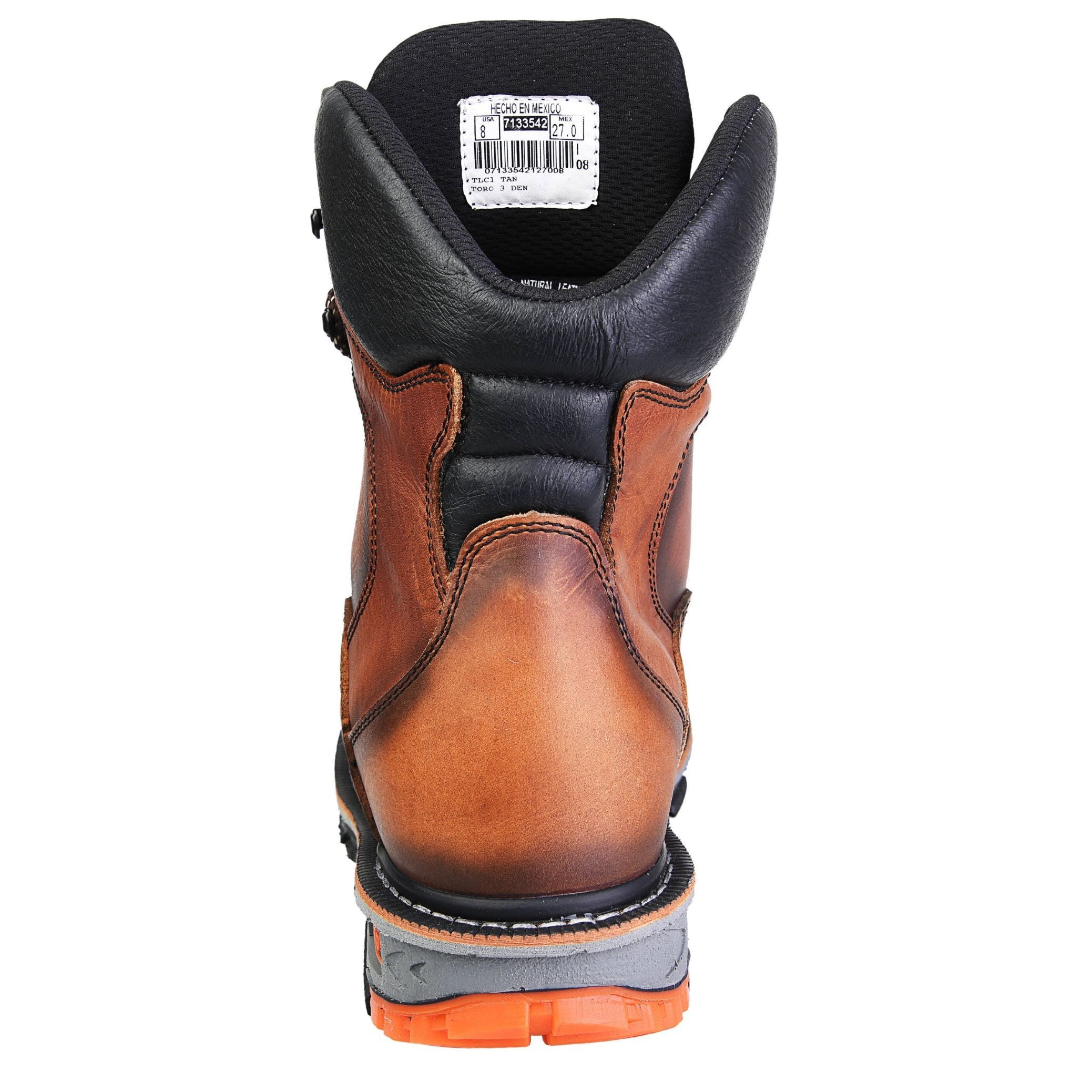 Men's Work Boots - Steel Toe & 3-Layer Sole - Tan Work Boots - Toro Bravo - 8" Work Boots - Tan 8in Work Boots