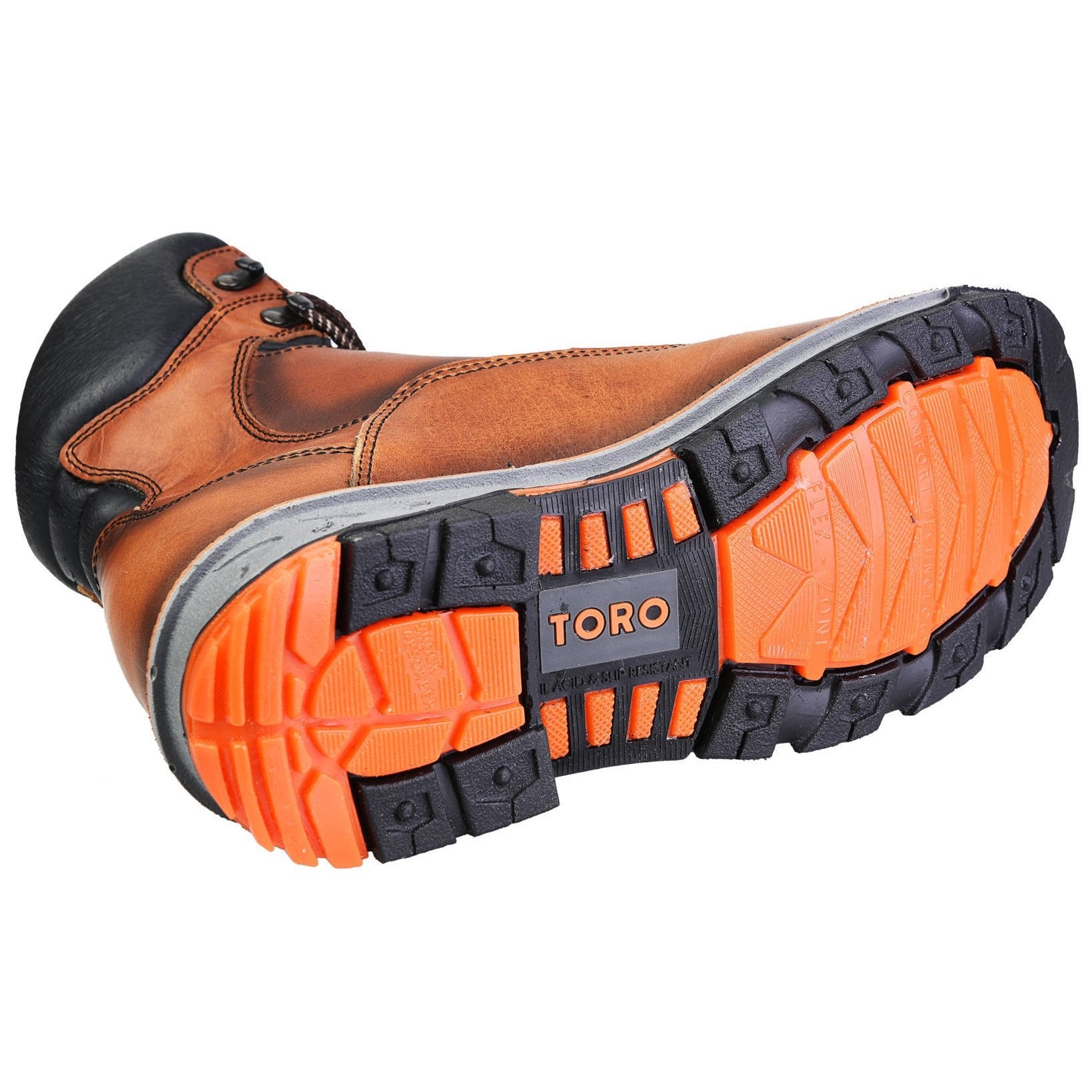 Men's Work Boots - Steel Toe & 3-Layer Sole - Tan Work Boots - Toro Bravo - 8" Work Boots - Tan 8in Work Boots