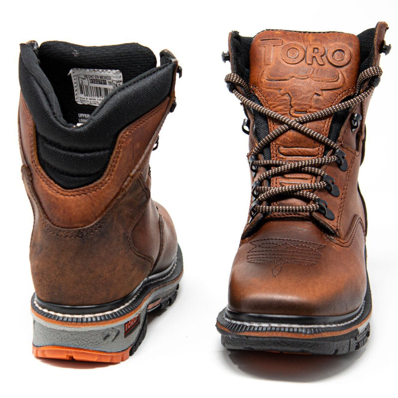 Women's Work Boots - 3-Layer Sole & Soft Toe - Tan Work Boots - Toro Bravo - 8" Work Boots - Tan 8in Work Boots