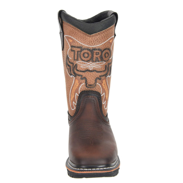 Women's Work Boots - 3-Layer Sole & Soft Toe - Brown Work Boots - Toro Bravo - Pull On Work Boots - Brown Wellington Work Boots