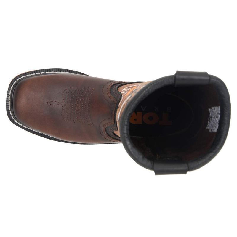 Women's Work Boots - 3-Layer Sole & Soft Toe - Brown Work Boots - Toro Bravo - Pull On Work Boots - Brown Wellington Work Boots